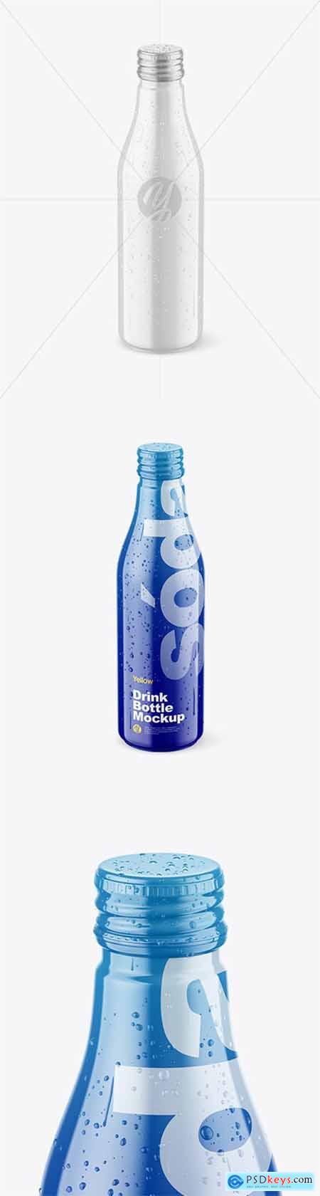 Glossy Drink Bottle w- Drops Mockup 78312