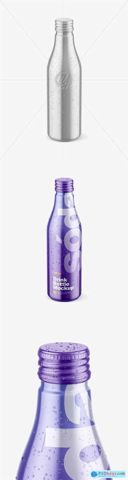 Metallic Drink Bottle w- Drops Mockup 78314