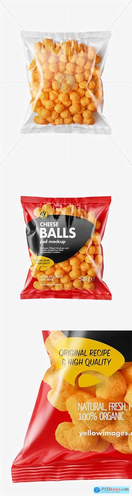 Plastic Bag With Cheese Balls Mockup 79795