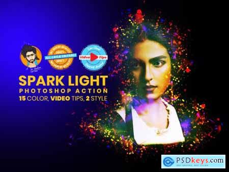 Spark Light Photoshop Action 5939265