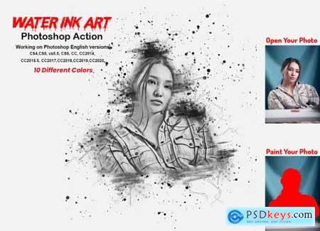 Water Ink Art Photoshop Action 5859648