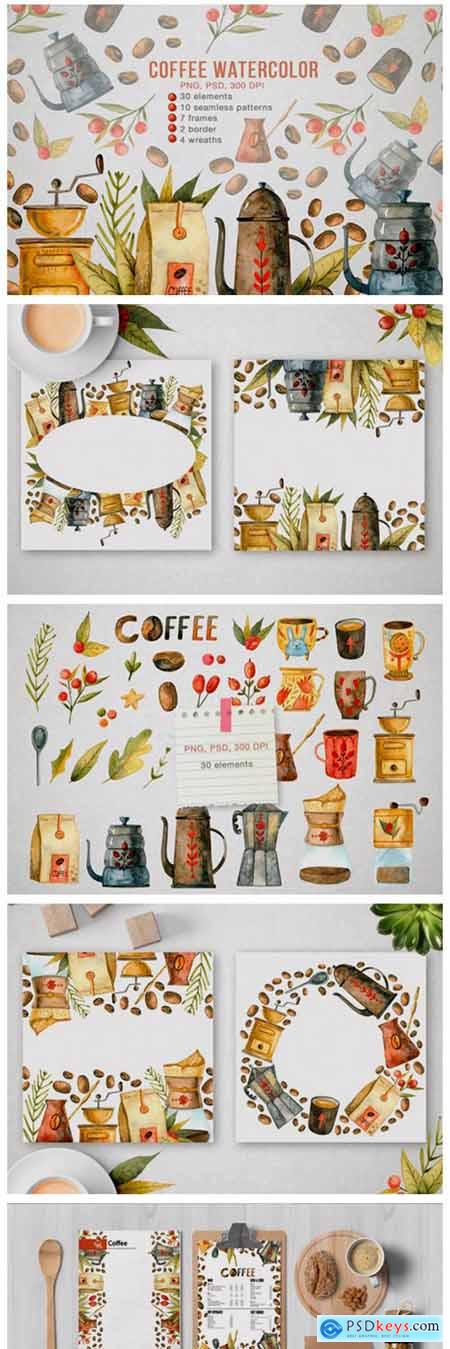 Watercolor Coffee Illustrations 7113305
