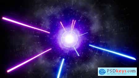 Vj Space Neon Light Laser Beam Tunnel Loop 4K 32506525