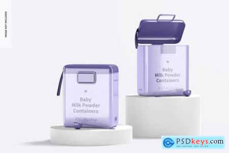 Large baby milk powder containers mockup