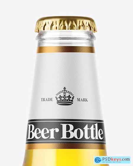 Clear Glass Lager Beer Bottle Mockup 83823