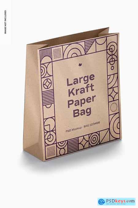Large kraft paper bags mockup