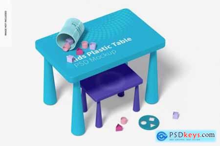 Kids plastic table mockup