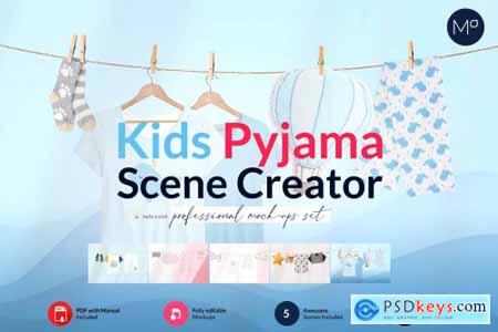 Kids Pyjama Scene Creator Mock-ups 6196773