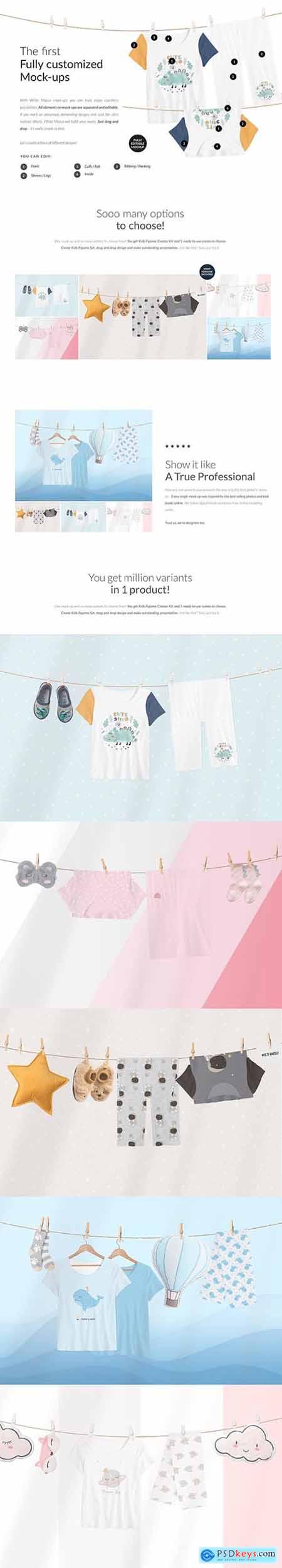 Kids Pyjama Scene Creator Mock-ups 6196773