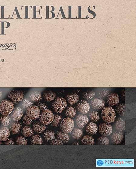 Kraft Paper Box With Chocolate Balls Mockup 84627