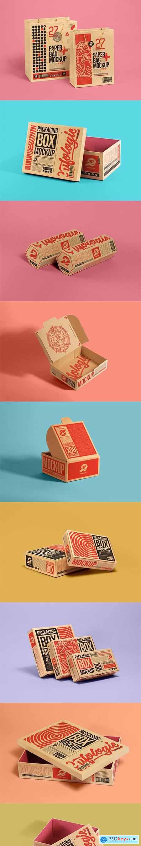 Packaging cardboard box mockup