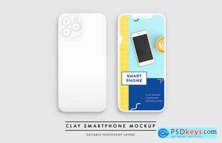 Clay smartphone showcase mockup