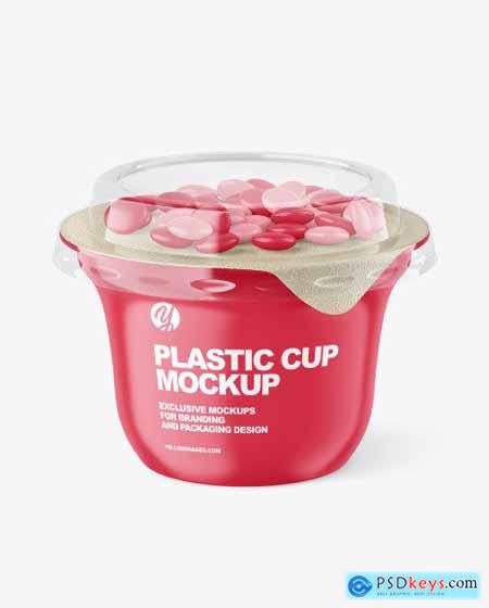 Matte Yoghurt Cup w- Candy Mockup 84736