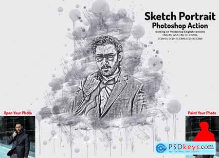 Sketch Portrait Photoshop Action 5773397