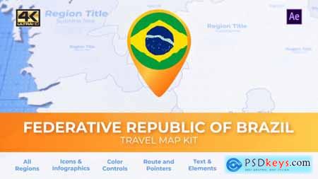 Brazil Map - Federative Republic of Brazil Travel Map 32558056