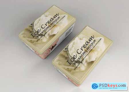 Rectangular ice cream packaging mockup