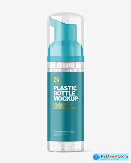 Clear Cosmetic Bottle with Pump Mockup 84767