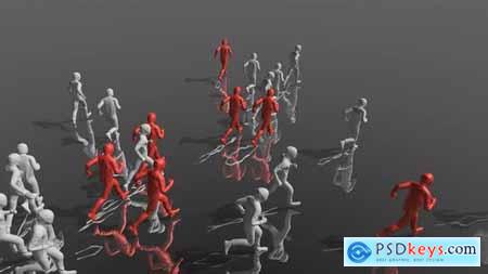 Running Guys 3D Abstract Animation 32567123