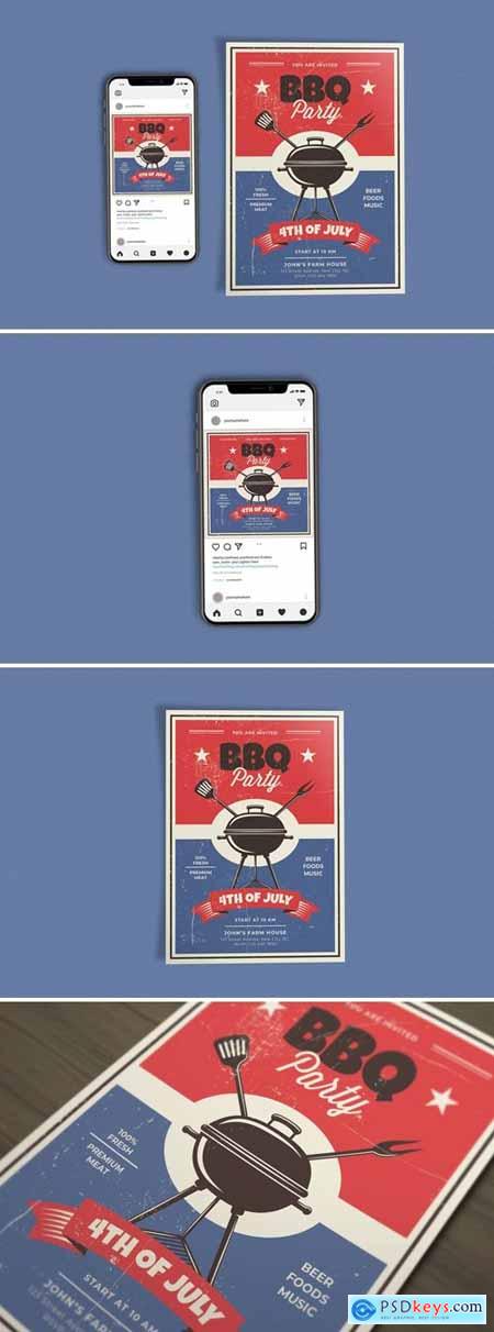 BBQ Party 4th of July Template Set