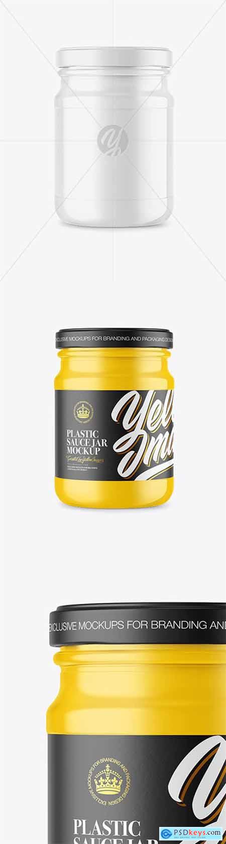 Glossy Plastic Sauce Jar Mockup 80628