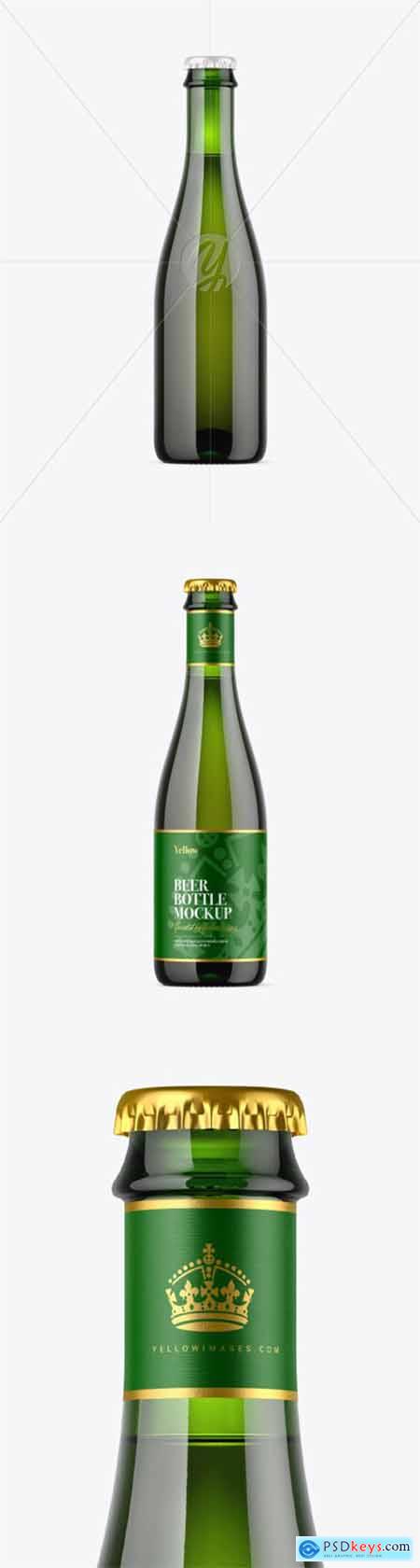 Green Glass Beer Bottle Mockup 80509