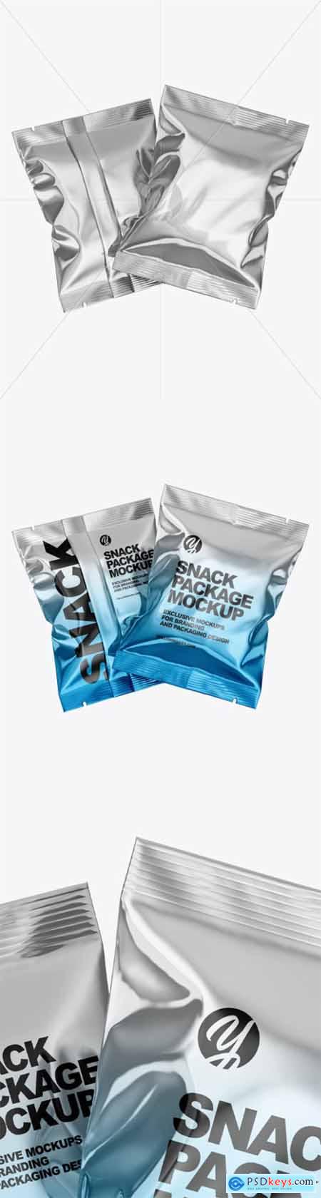 Two Metallic Snack Package Mockup 80510