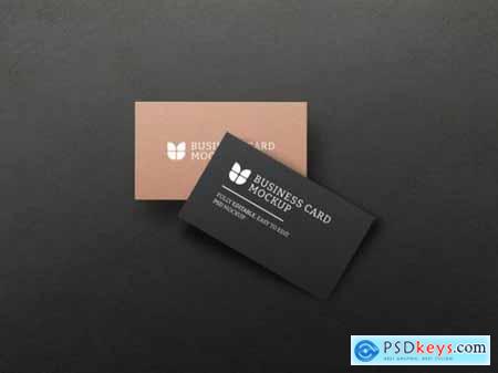 Dark business card with kraft paper mockup