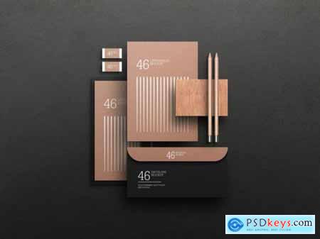 Top view of stationery mockup