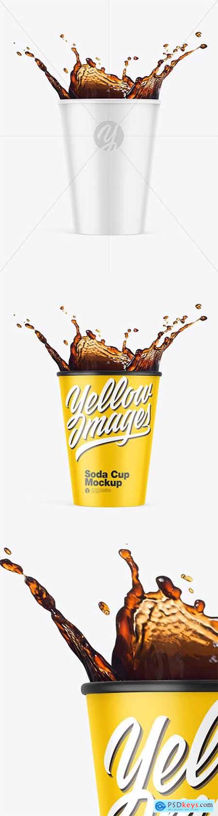 Matte Soda Cup w- Splash Mockup 80730