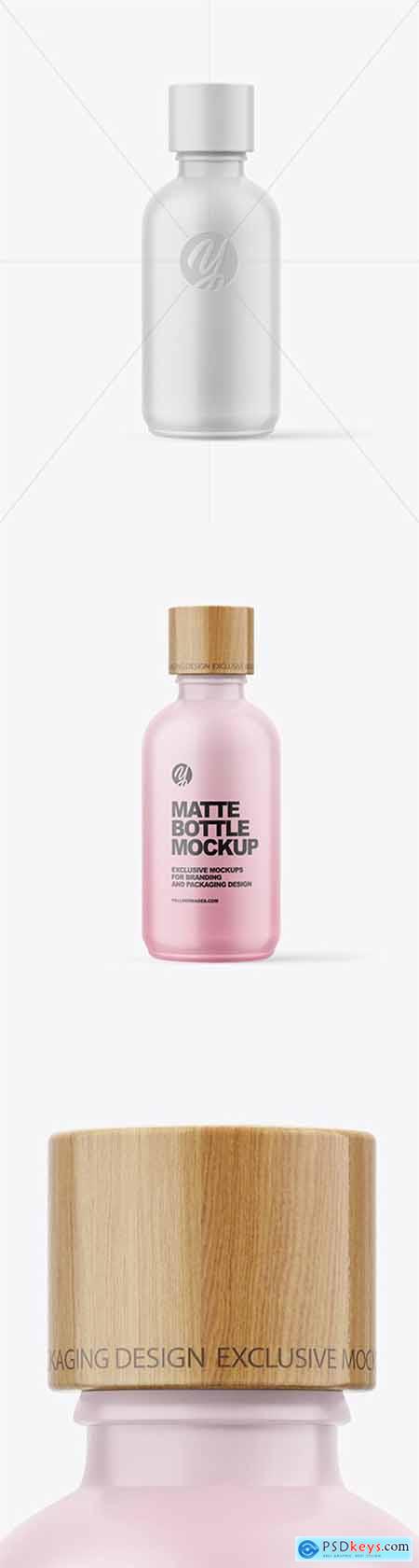 100ml Matte Bottle W- Wooden Lid Mockup 80638