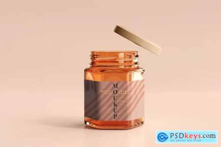 Amber glass jar mockup