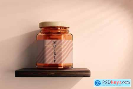 Amber glass jar mockup