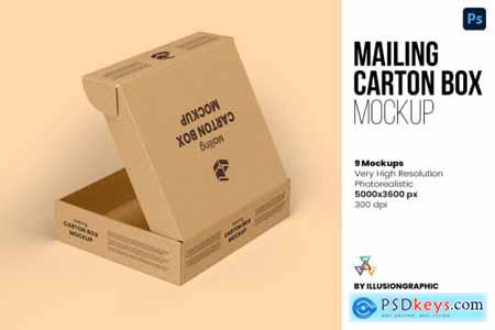 Mailing Carton Box Mockup - 9 views 6232567