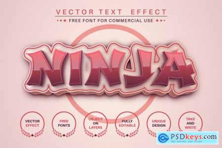 Ninja editable text effect, font style