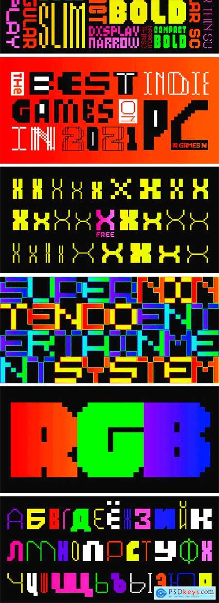 MultiType Pixel Font Family