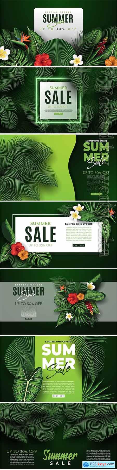 Summer sale vector banner in vector