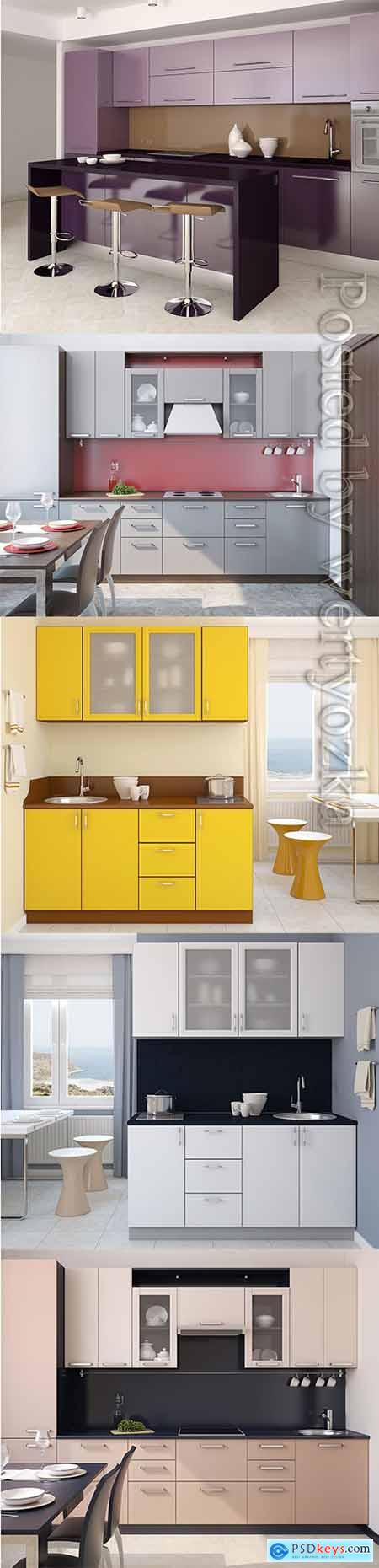 Stylish kitchen interior stock photo