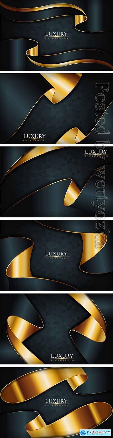 Luxury dark navy combination with golden lines background design