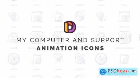 My computer and support - Animation Icons 32812680