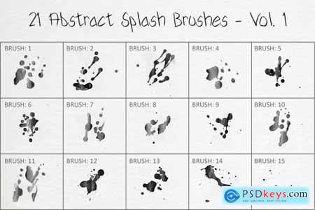 21 Abstract Splash Brushes - Vol 1 Brushes