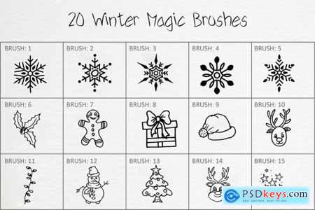 20 Winter Magic Photoshop Brushes 6258117