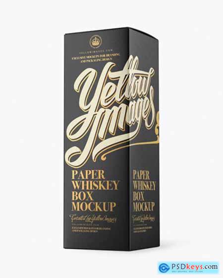 Paper Whisky Box Mockup - Halfside View 16422