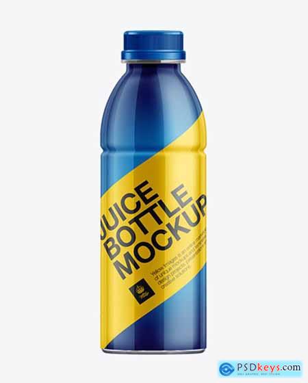 500ml PET Juice Bottle w- Shrink Sleeve Label Mockup 11009