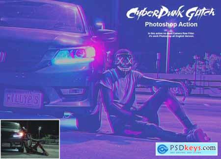 CyberPunk Glitch Photoshop Action 5302804
