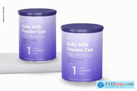 Baby milk powder can mockup
