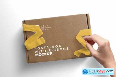 Woman hand opening postal box mockup