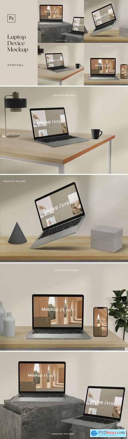 Laptop Mockup Realistic Device Scandinavian Style