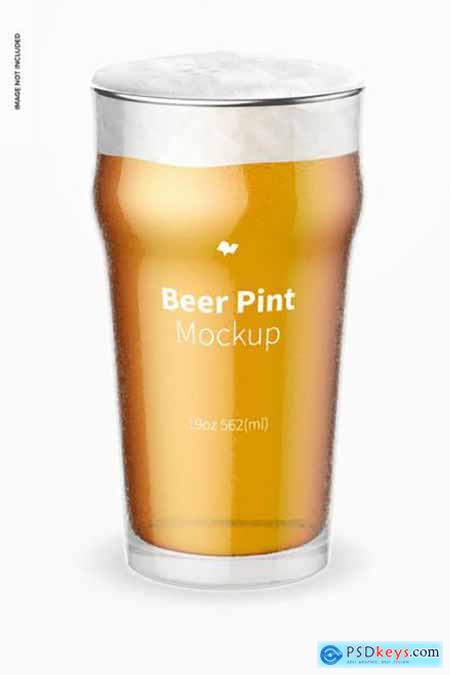 19 oz beer nonic pints glass mockup