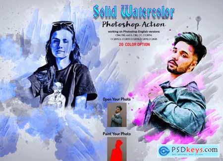Solid Watercolor Photoshop Action 6161682