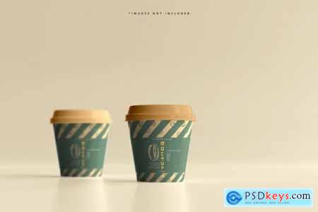 Small size biodegradable paper cup mockup